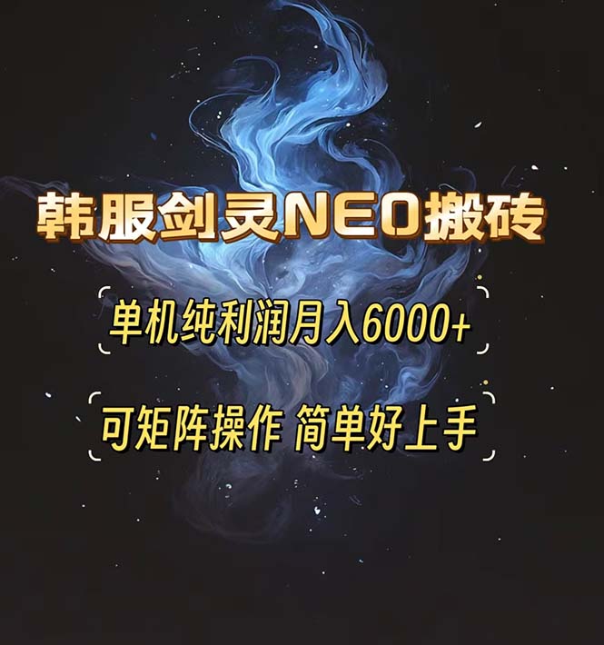 韩服剑灵NEO搬砖攻略，单机纯利润月入6000+ 可矩阵操作，简单好上手。-翔云学社