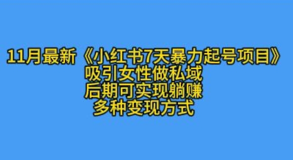 K总部落11月最新小红书7天暴力起号项目，吸引女性做私域【揭秘】-翔云学社