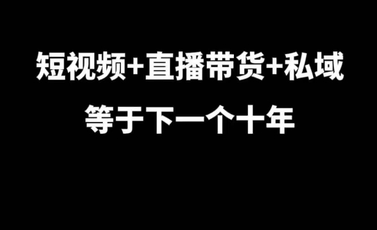 短视频+直播带货+私域等于下一个十年，大佬7年实战经验总结-翔云学社