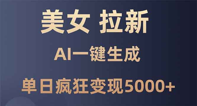 美女暴力拉新，通过AI一键生成，单日疯狂变现5000+，纯小白一学就会！-翔云学社