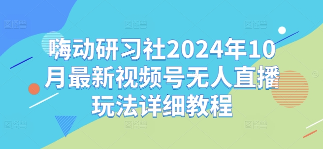 嗨动研习社2024年10月最新视频号无人直播玩法详细教程-翔云学社