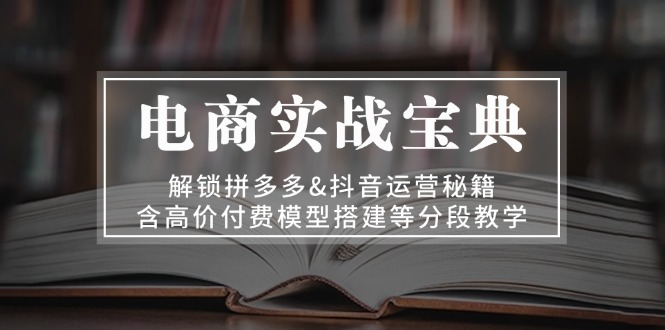 电商实战宝典 解锁拼多多&抖音运营秘籍 含高价付费模型搭建等分段教学-翔云学社