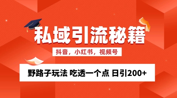 私域流量的精准化获客方法 野路子玩法 吃透一个点 日引200+ 【揭秘】-翔云学社