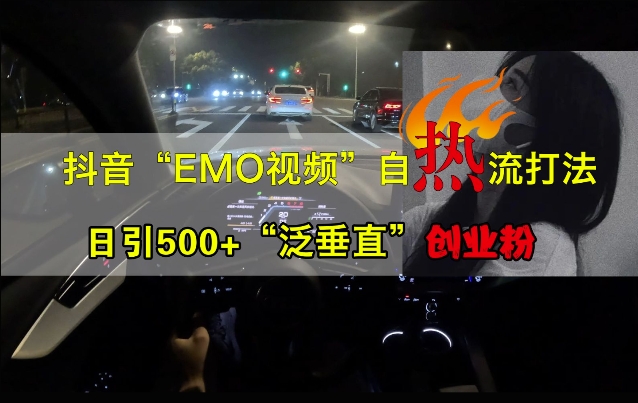 抖音EMO视频自热打法，日引500+“泛垂直”创业粉-翔云学社