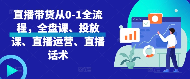 直播带货从0-1全流程，全盘课、投放课、直播运营、直播话术-翔云学社