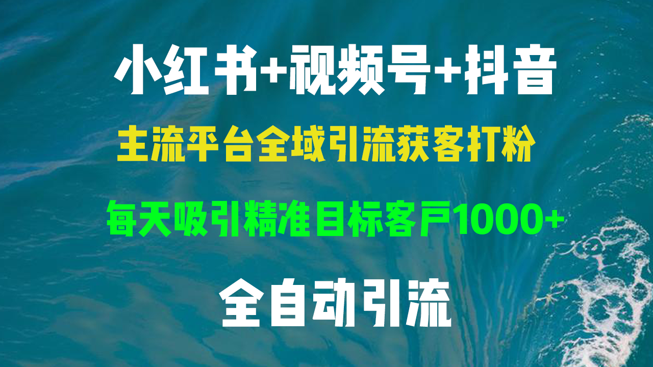 小红书，视频号，抖音主流平台全域引流获客打粉，每天吸引精准目标客户…-翔云学社