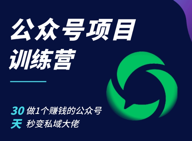 公众号项目训练营，30天做1个赚钱的公众号，秒变私域大佬-翔云学社